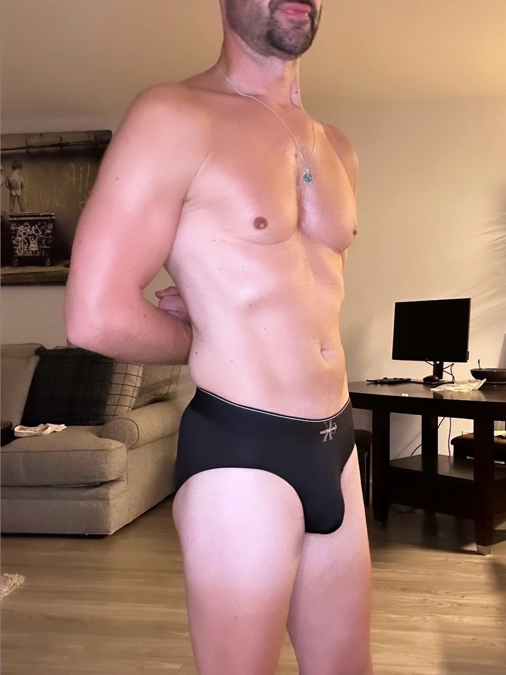 Calvin Klein Men’s Black Stretch Briefs with Logo Waistband - Picture 2 of 14
